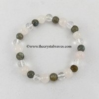 Labradorite Crystal Quartz Round Beads Bracelet